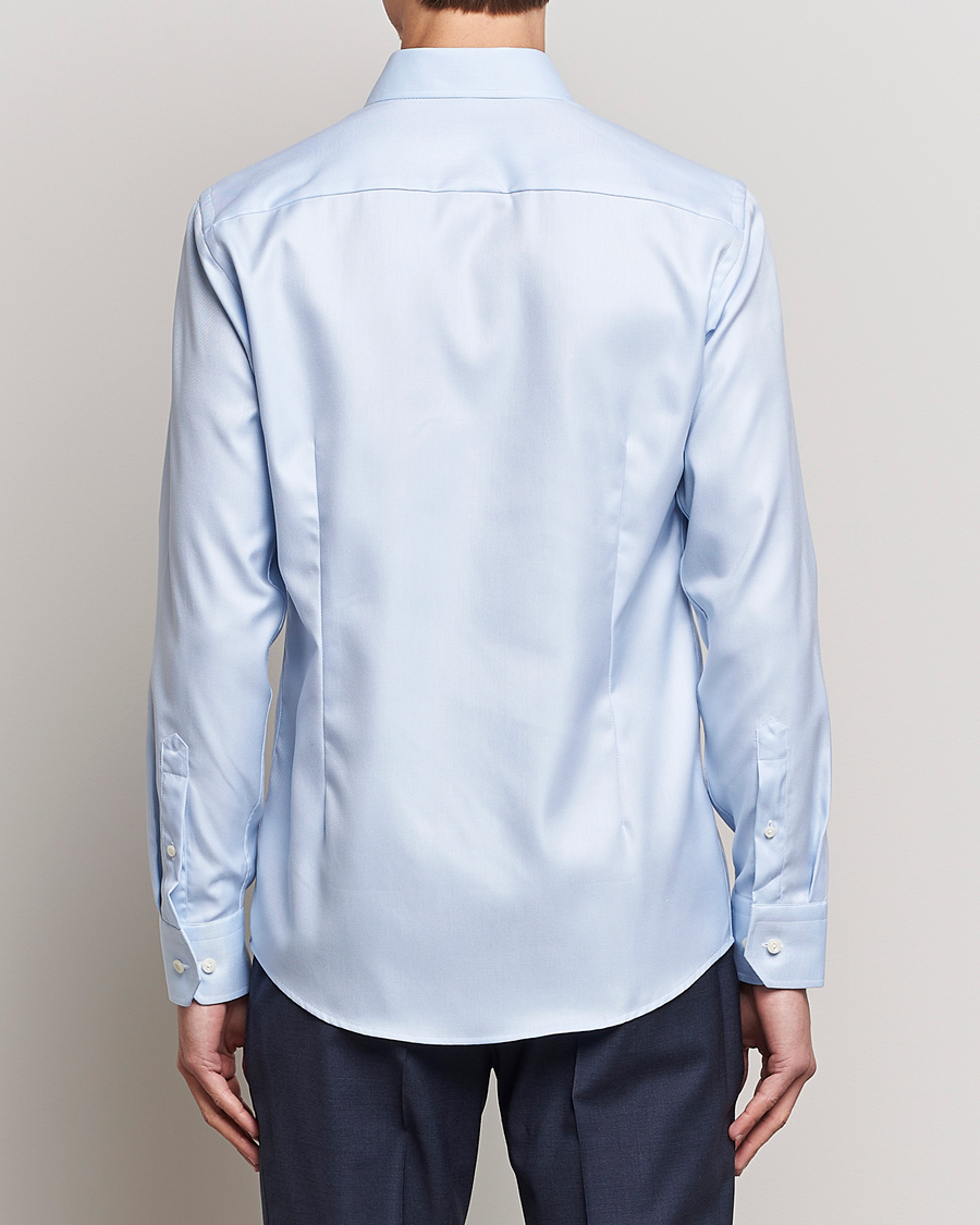 Mies | Kauluspaidat | Eton | Slim Fit Textured Twill Shirt Blue