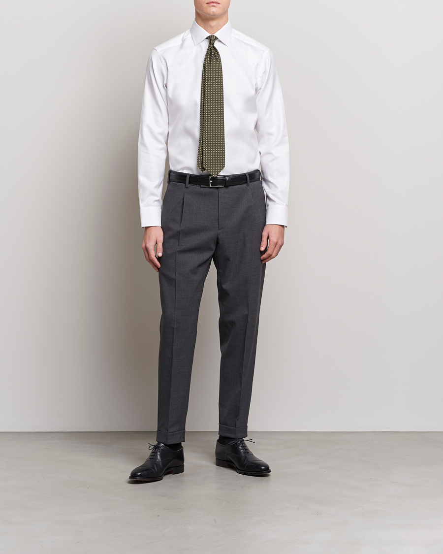 Mies | Kauluspaidat | Eton | Slim Fit Textured Twill Shirt White
