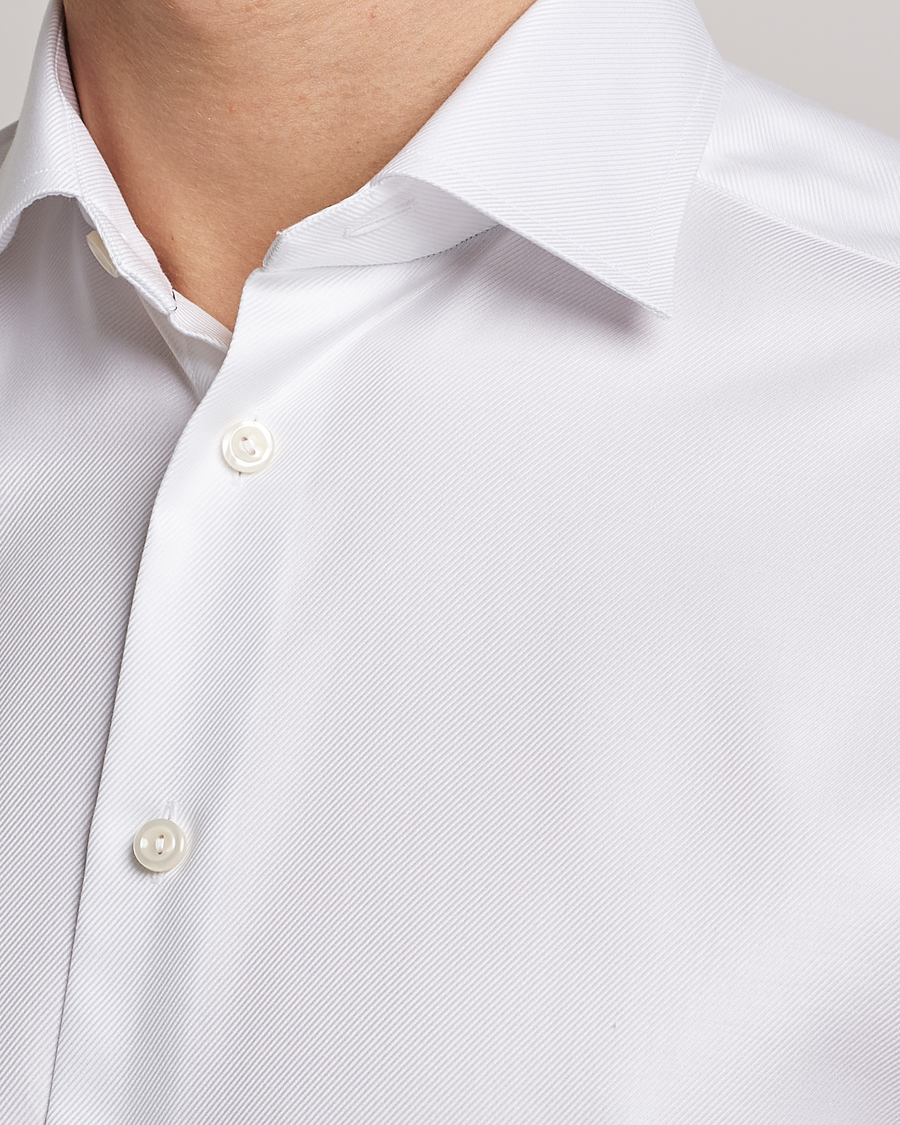 Mies | Kauluspaidat | Eton | Slim Fit Textured Twill Shirt White