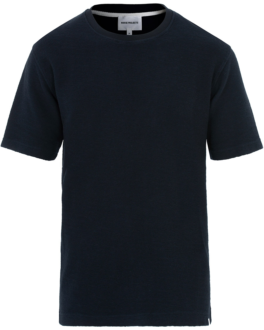Mies | T-paidat | Norse Projects | Johannes Texture Short Sleeve T-Shirt Dark Navy