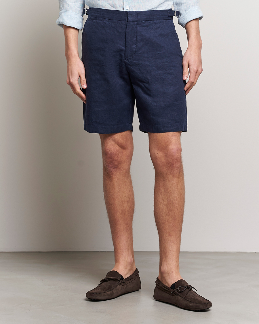 Mies | Pellavashortsit | Orlebar Brown | Norwich Linen Shorts Navy