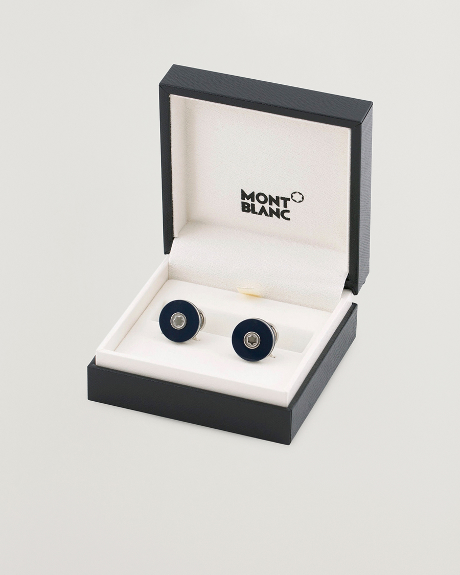 Mies | Montblanc PIX Steel Cufflinks Blue Resin | Montblanc | PIX Steel Cufflinks Blue Resin