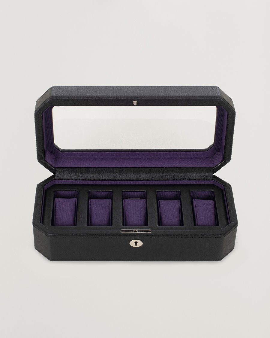 Mies | Kello- ja korurasiat | WOLF | Windsor 5 Piece Watch Box Black Purple