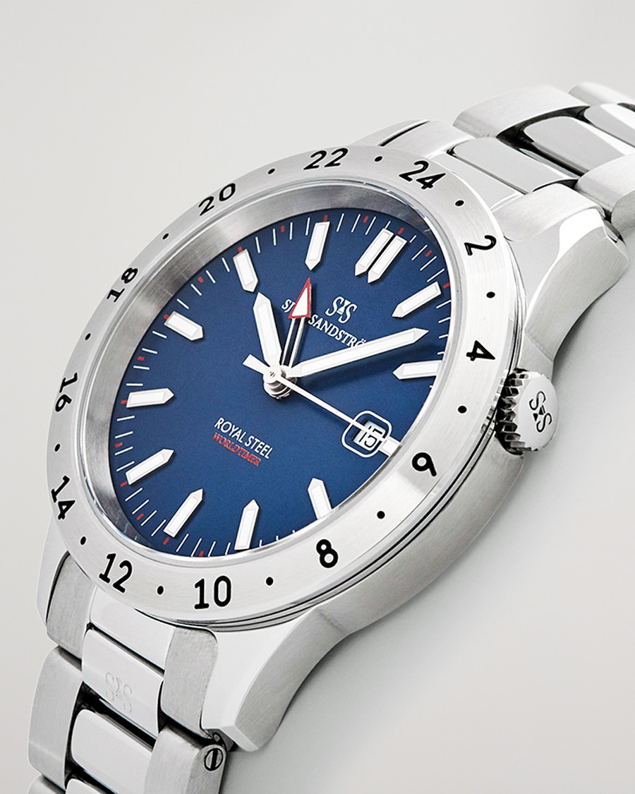 Mies | Sjöö Sandström Royal Steel Worldtimer 41mm Blue with Steel | Sjöö Sandström | Royal Steel Worldtimer 41mm Blue with Steel