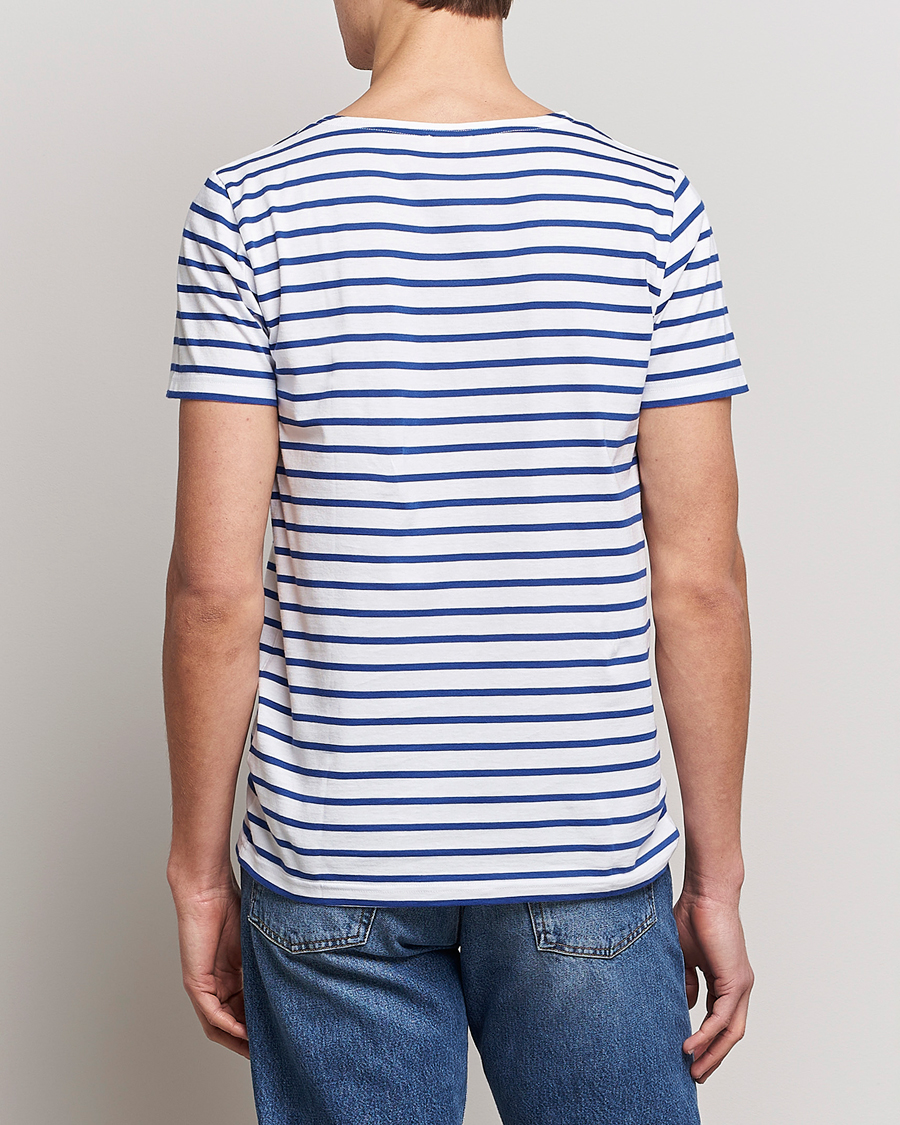 Mies | T-paidat | Armor-lux | Hoëdic Boatneck Héritage Stripe T-shirt White/Blue