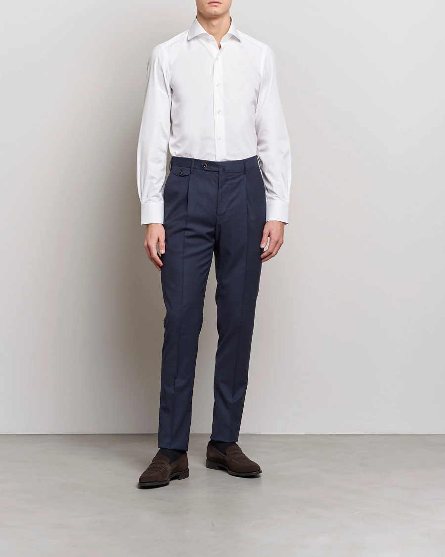 Mies | Osastot | Finamore Napoli | Milano Slim Fit Classic Shirt White