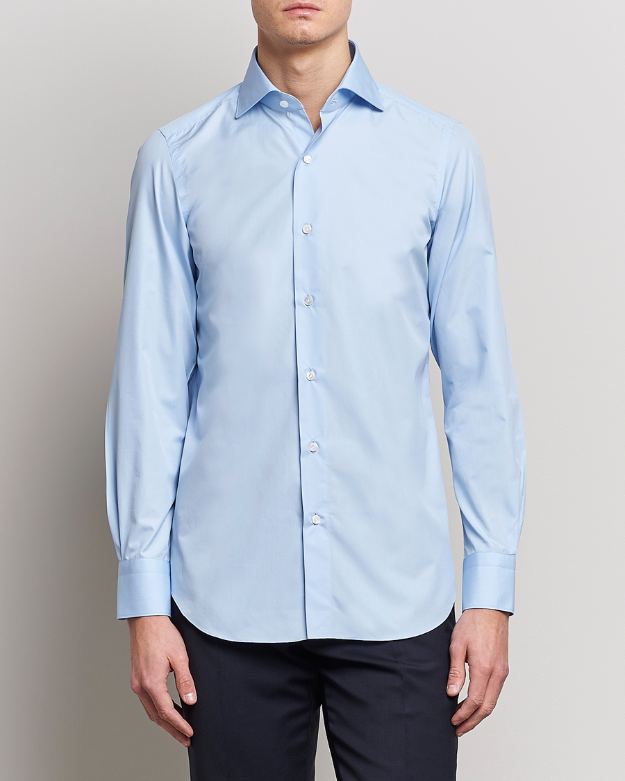 Mies | Bisnespaidat | Finamore Napoli | Milano Slim Fit Classic Shirt Light Blue