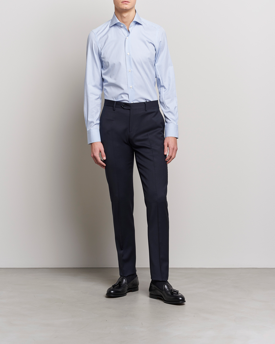 Mies | Italian Department | Finamore Napoli | Milano Slim Fit Classic Shirt Blue