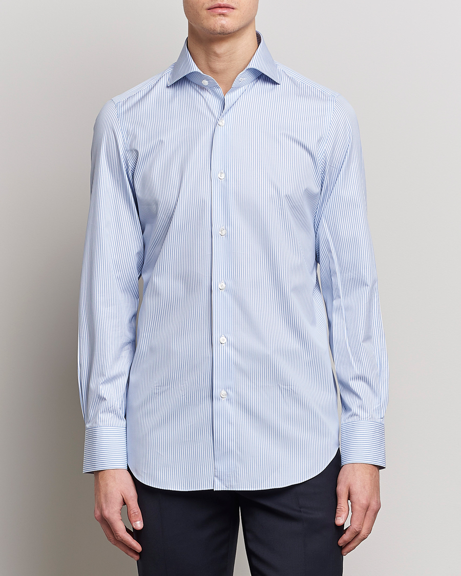 Mies | Finamore Napoli | Finamore Napoli | Milano Slim Fit Classic Shirt Blue