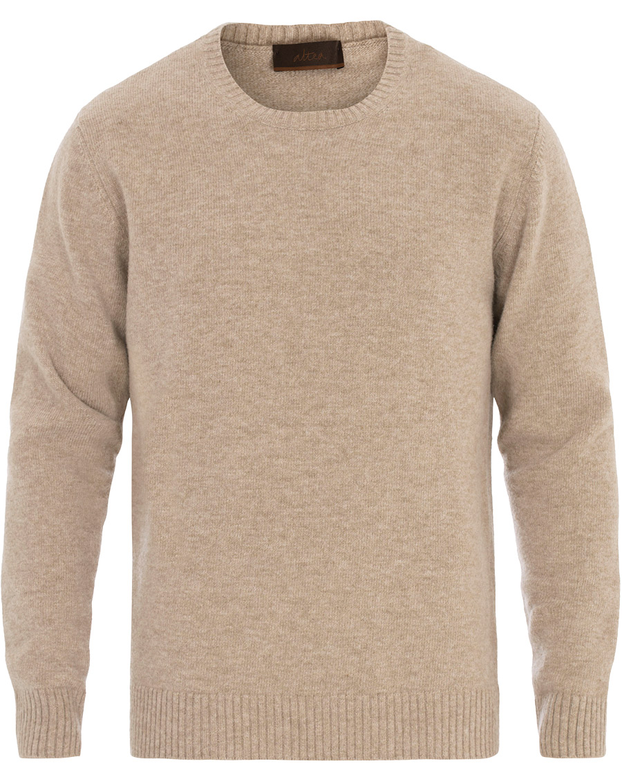 Mies | Puserot | Altea | Virgin Wool Crew Neck Sweater Sand