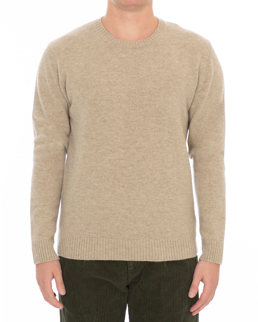 Mies | Puserot | Altea | Virgin Wool Crew Neck Sweater Sand