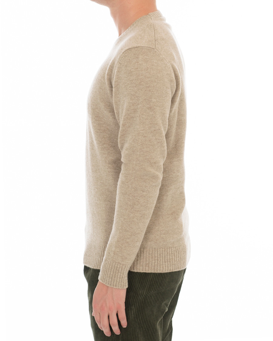 Mies | Puserot | Altea | Virgin Wool Crew Neck Sweater Sand