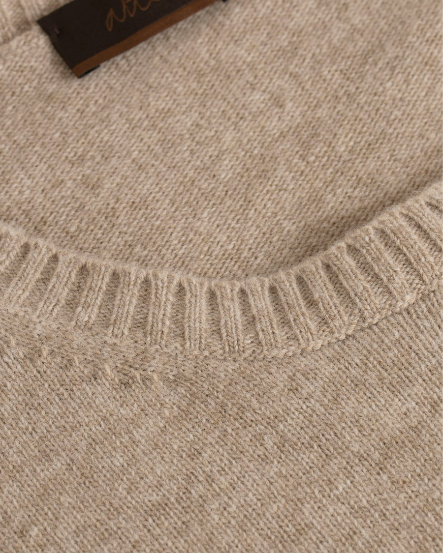 Mies | Puserot | Altea | Virgin Wool Crew Neck Sweater Sand
