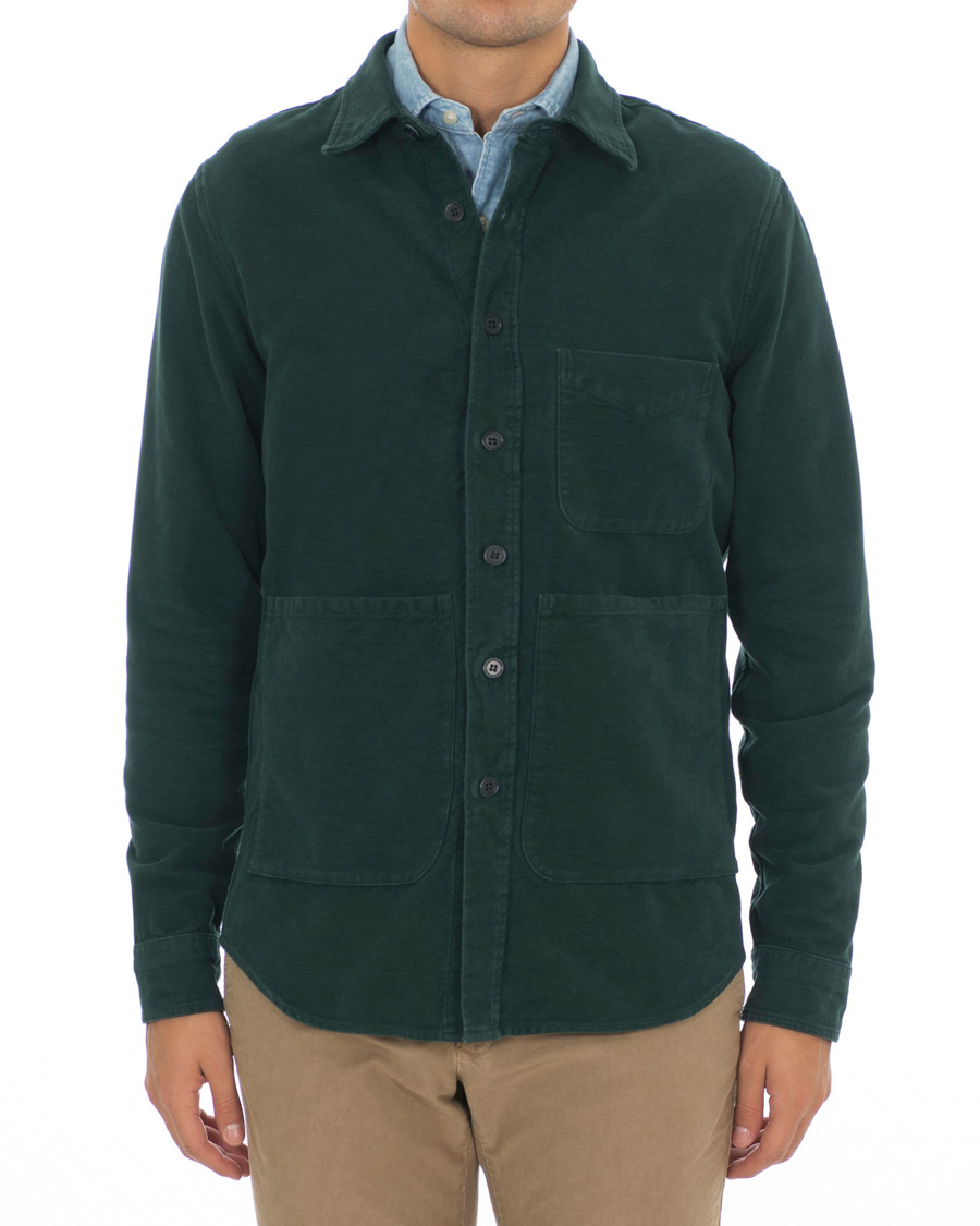 Mies | Kauluspaidat | Aspesi | Garment Dyed Cotton Shirt Jacket Dark Green