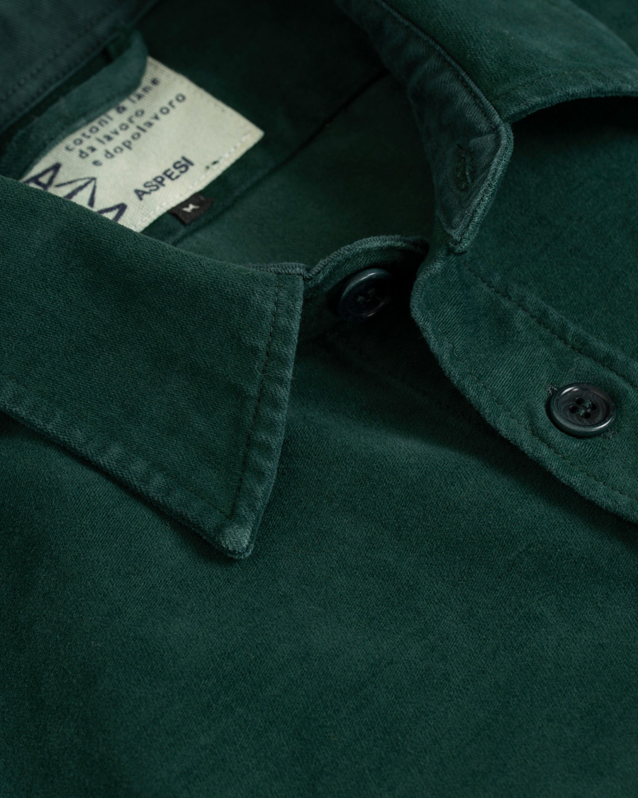 Mies | Kauluspaidat | Aspesi | Garment Dyed Cotton Shirt Jacket Dark Green