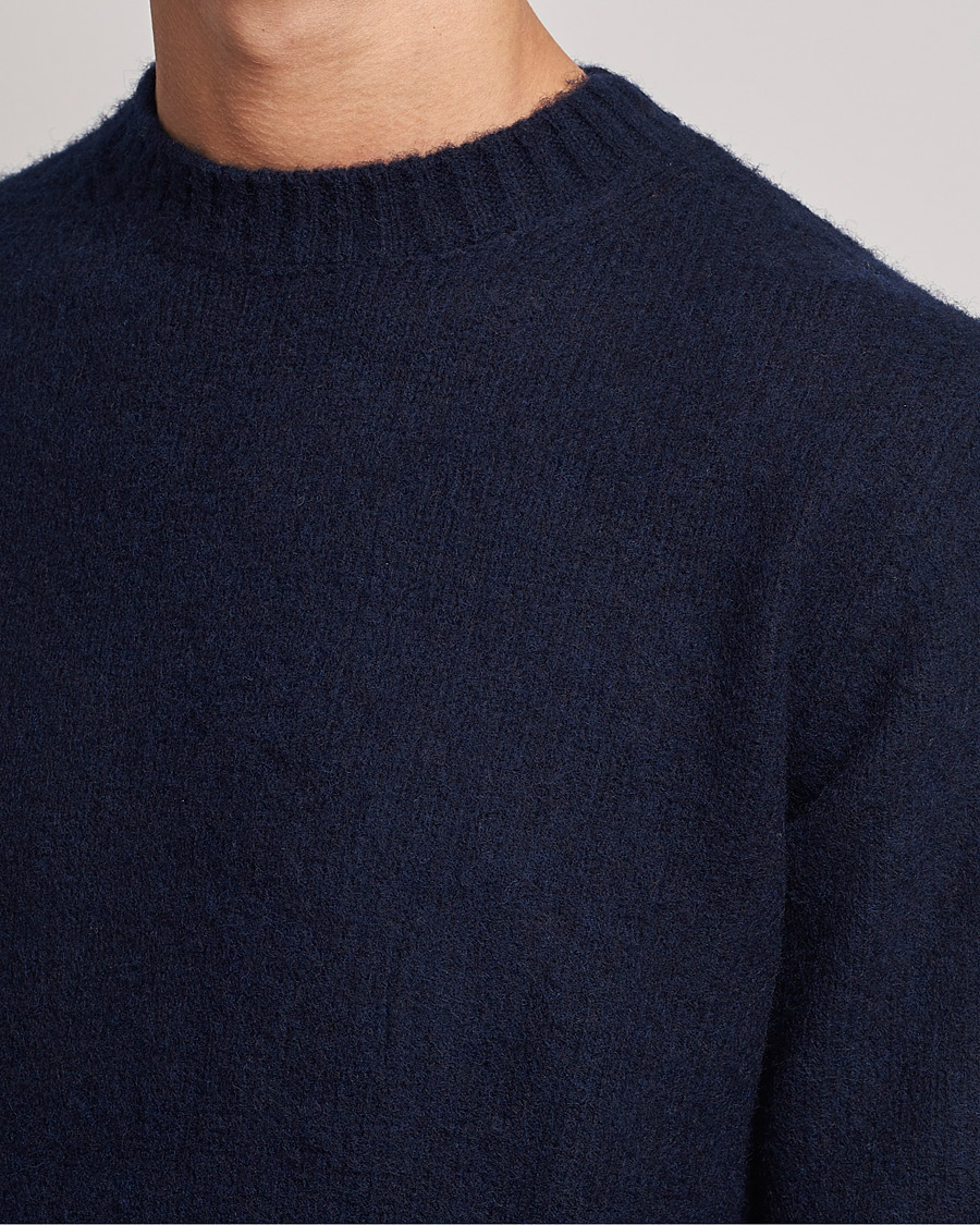 Mies | Puserot | Aspesi | Brushed Shetland Sweater Navy