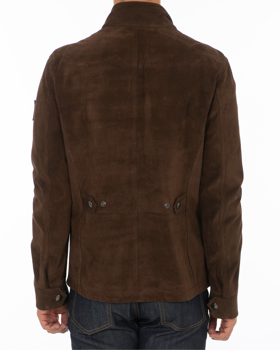 Mies | Takit | Belstaff | Denesmere Suede Field Jacket Chocolate Brown