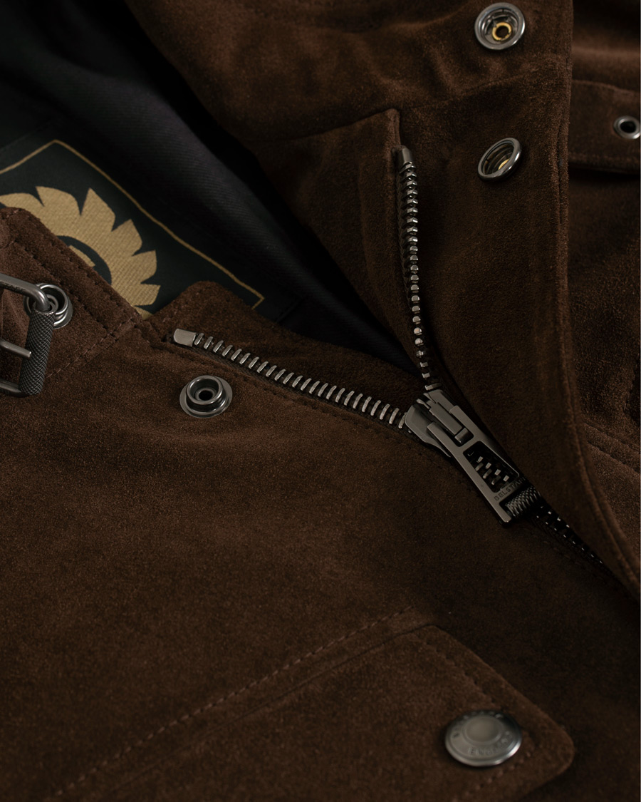 Mies | Takit | Belstaff | Denesmere Suede Field Jacket Chocolate Brown