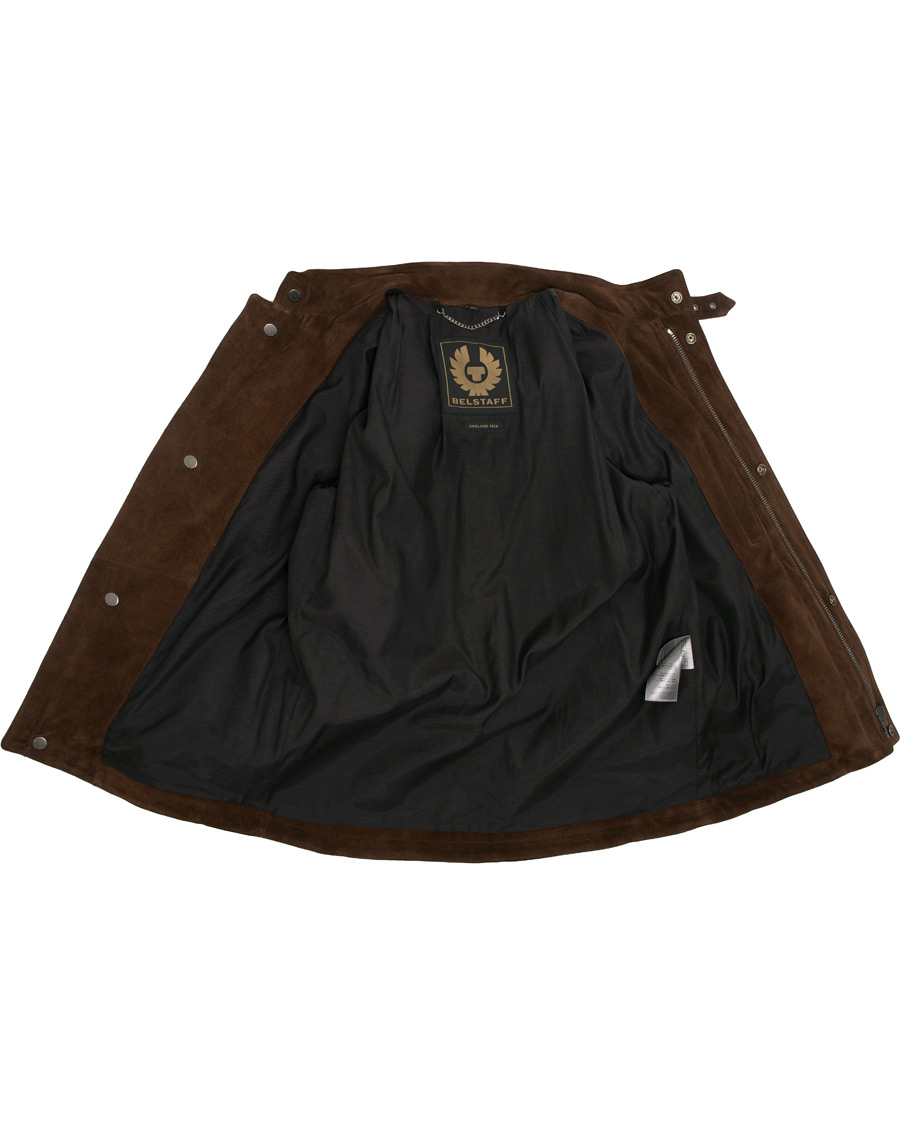 Mies | Takit | Belstaff | Denesmere Suede Field Jacket Chocolate Brown