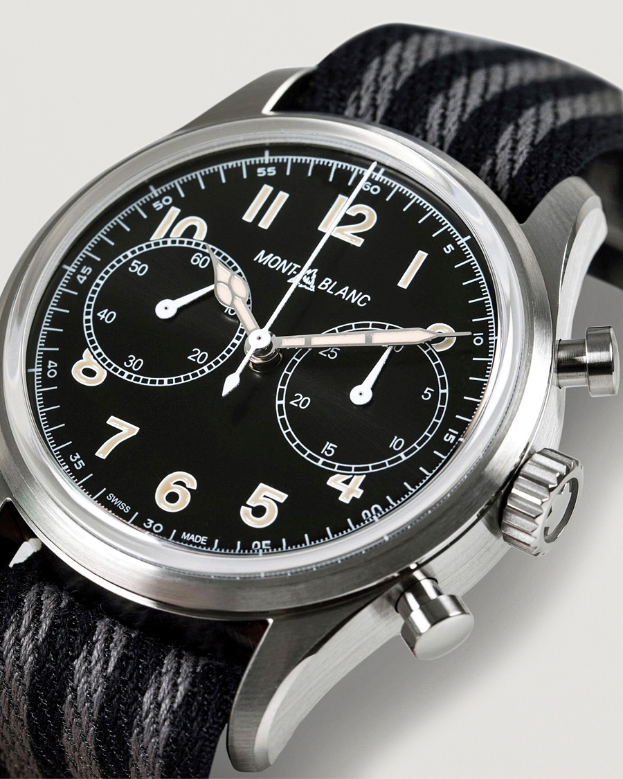 Mies | Fine watches | Montblanc | 1858 Steel Automatic Chronograph 42mm Black Dial