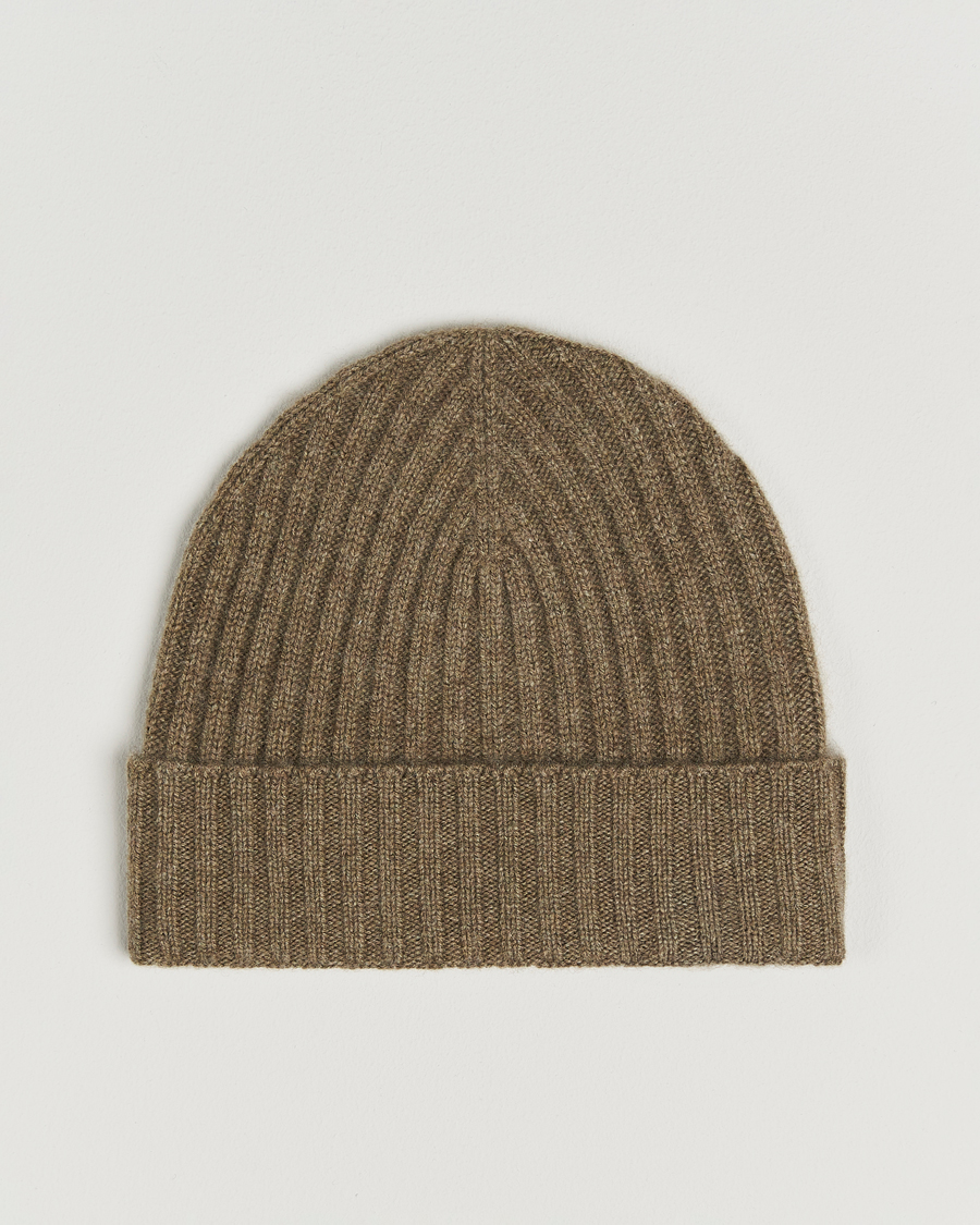 Mies | Pipot | Amanda Christensen | Rib Knitted Cashmere Cap Olive Melange