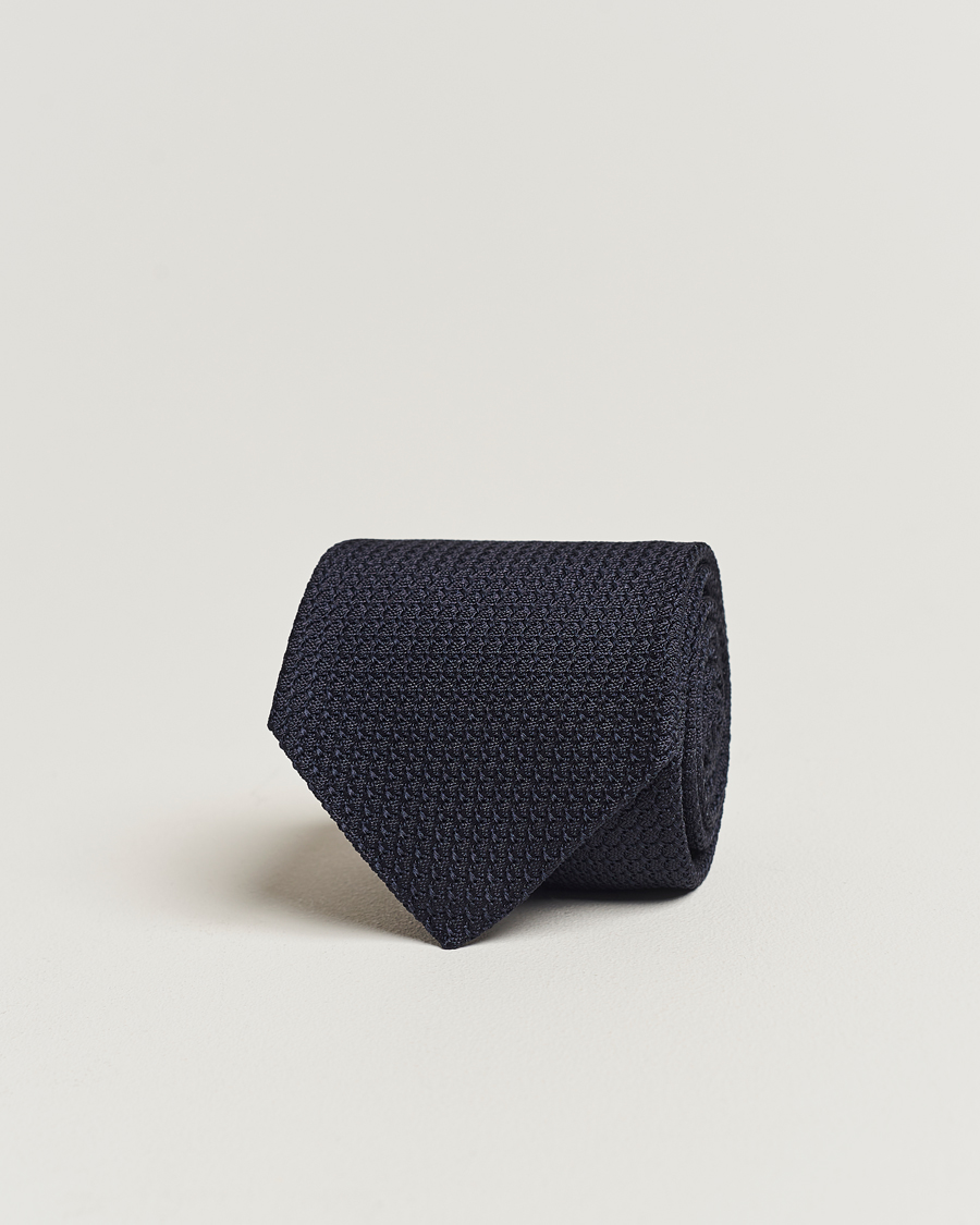 Mies | Solmiot | Amanda Christensen | Silk Grenadine 8 cm Tie Navy