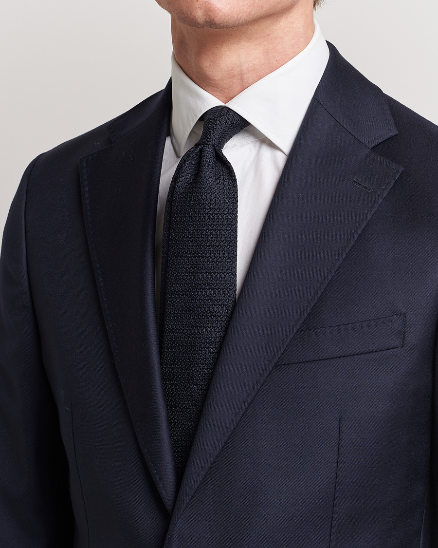 Mies | Solmiot | Amanda Christensen | Silk Grenadine 8 cm Tie Navy