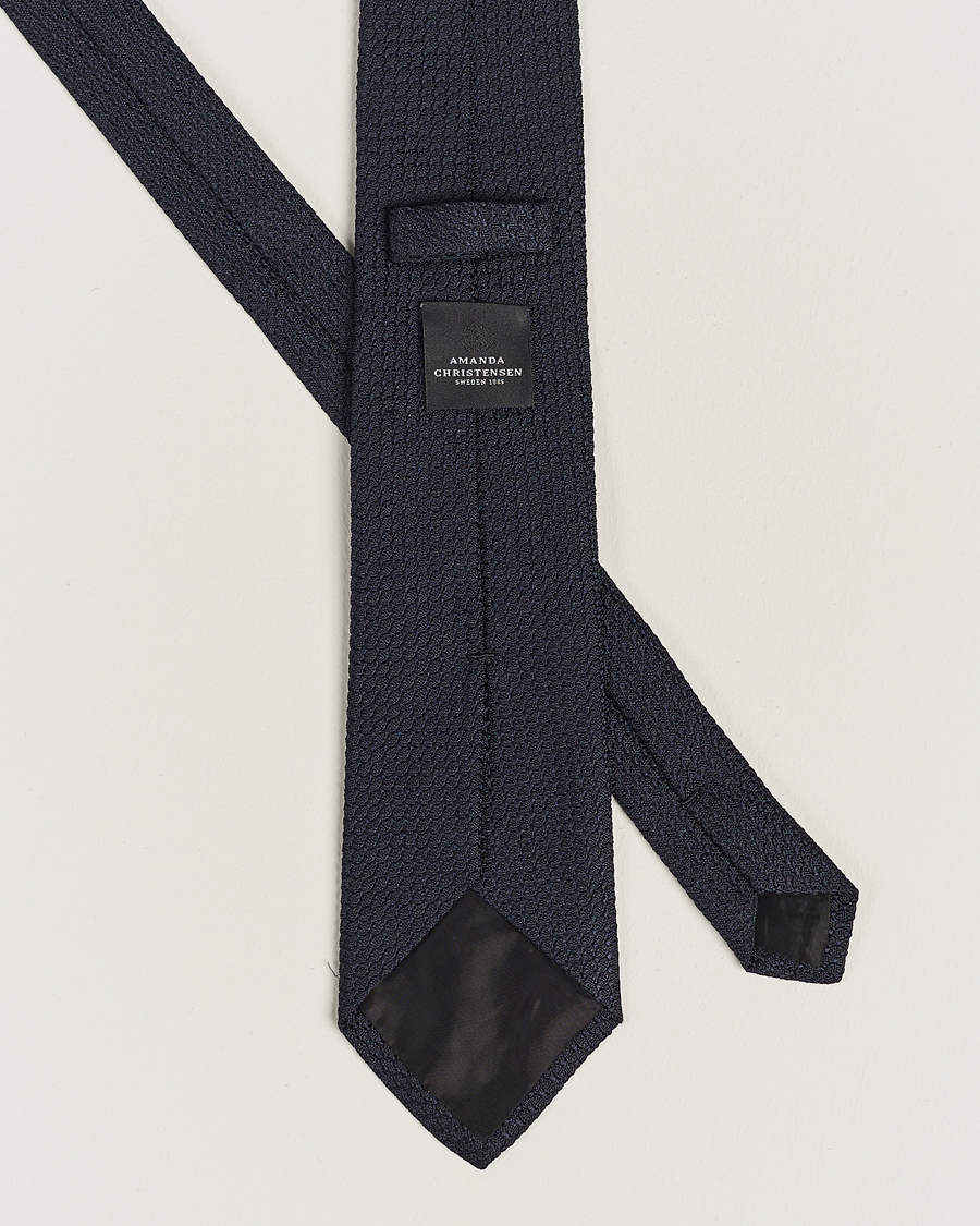 Mies | Solmiot | Amanda Christensen | Silk Grenadine 8 cm Tie Navy