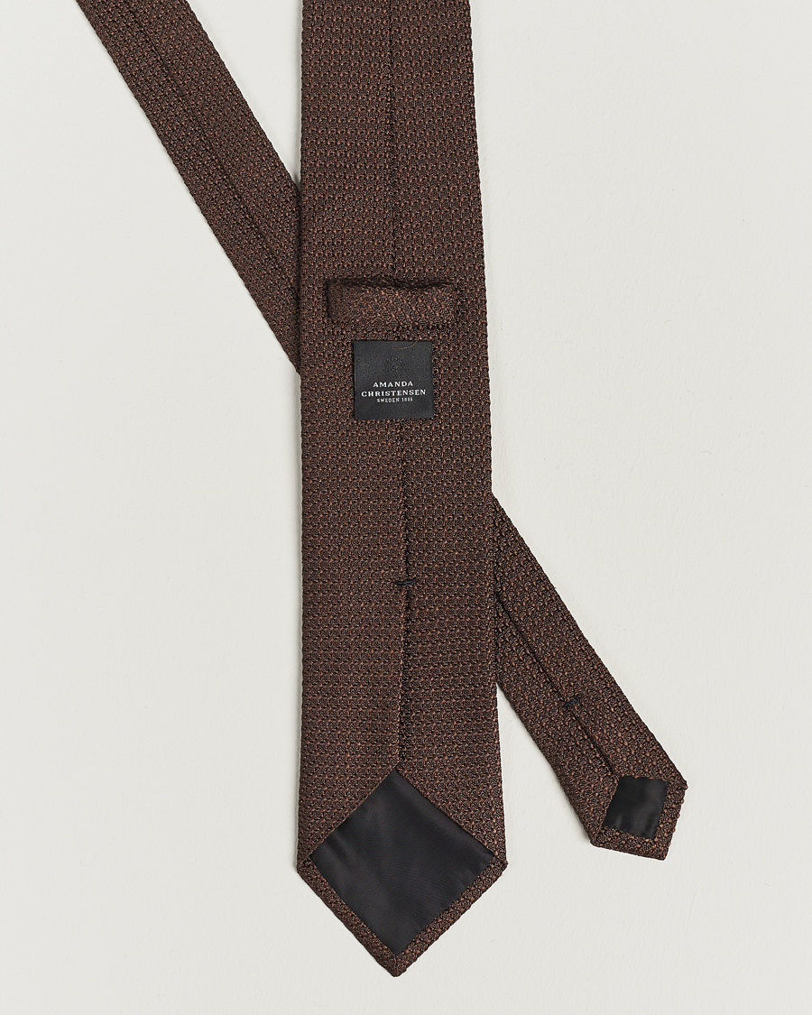 Mies |  | Amanda Christensen | Silk Grenadine 8 cm Tie Brown