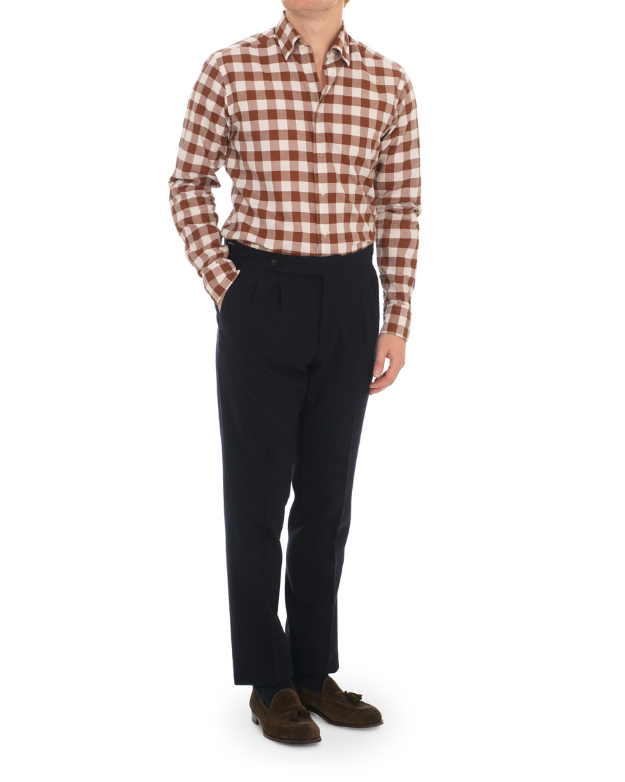 Mies | Kauluspaidat | Eton | Slim Fit Twill Button Under Shirt Red/White