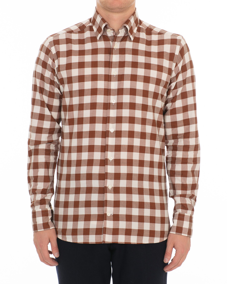 Mies | Kauluspaidat | Eton | Slim Fit Twill Button Under Shirt Red/White