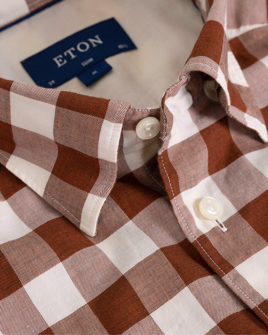 Mies | Kauluspaidat | Eton | Slim Fit Twill Button Under Shirt Red/White