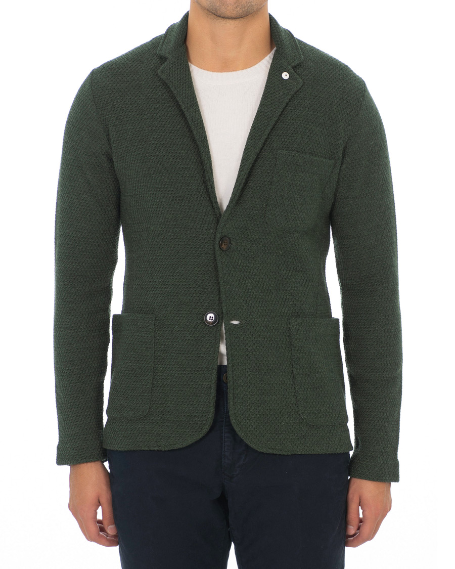 Mies | Pikkutakit | L.B.M. 1911 | Knitted Cardigan Blazer Green