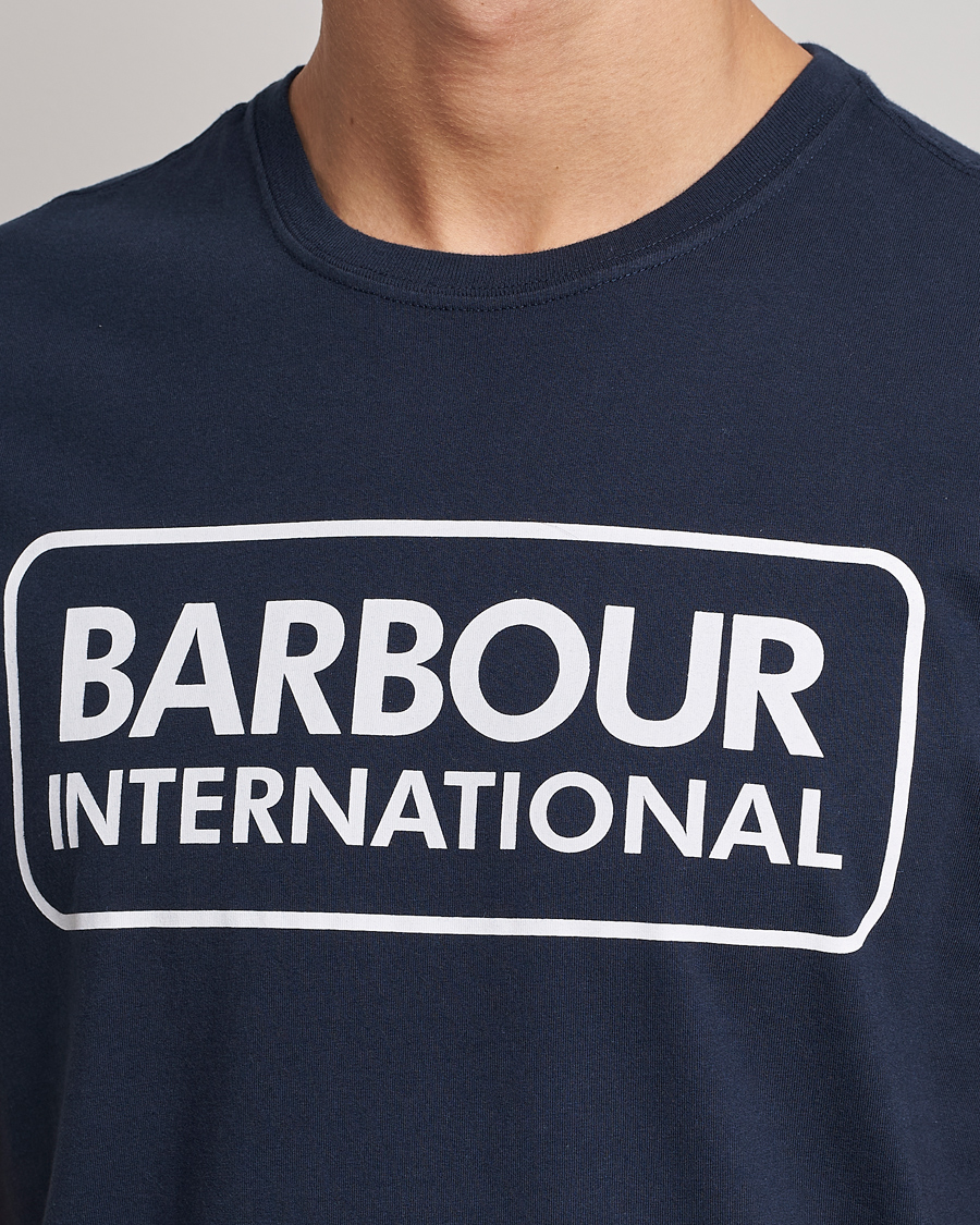 Mies | T-paidat | Barbour International | Large Logo Crew Neck Tee Navy