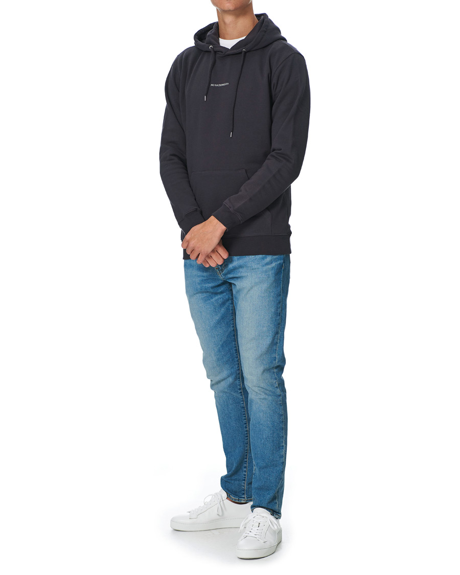 Mies | Puserot | NN07 | Barrow Printed Hoodie Navy Blue