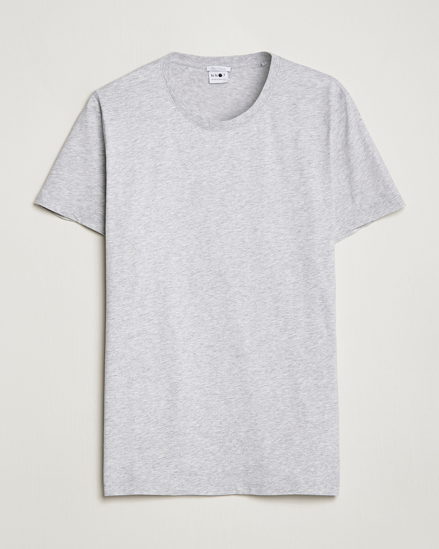 Mies | T-paidat | NN07 | Pima Crew Neck Tee Light Grey Melange