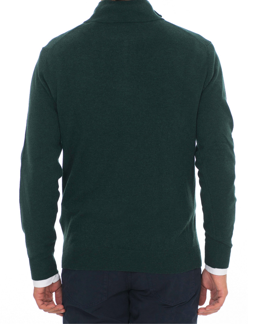 Mies | Puserot | Gant | Lambswool Half Zip Tartan Green