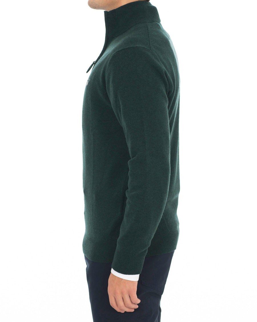 Mies | Puserot | Gant | Lambswool Half Zip Tartan Green
