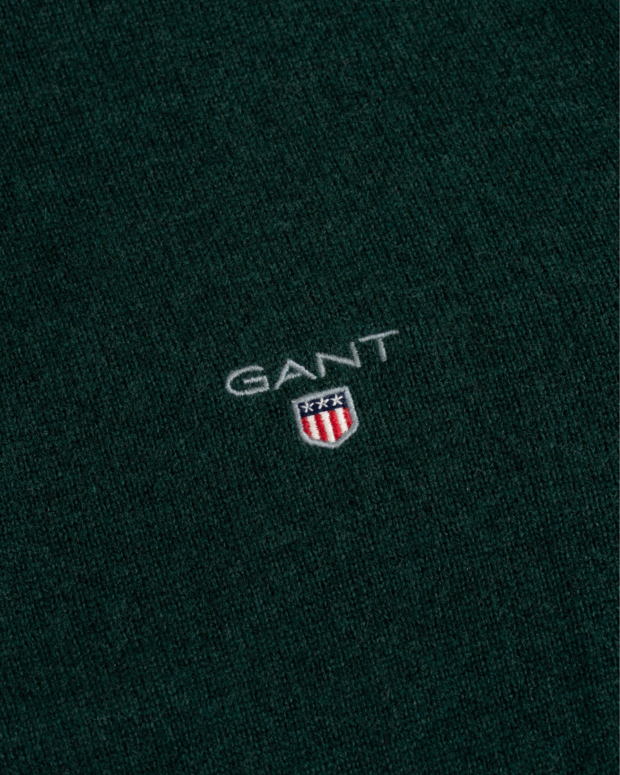 Mies | Puserot | Gant | Lambswool Half Zip Tartan Green