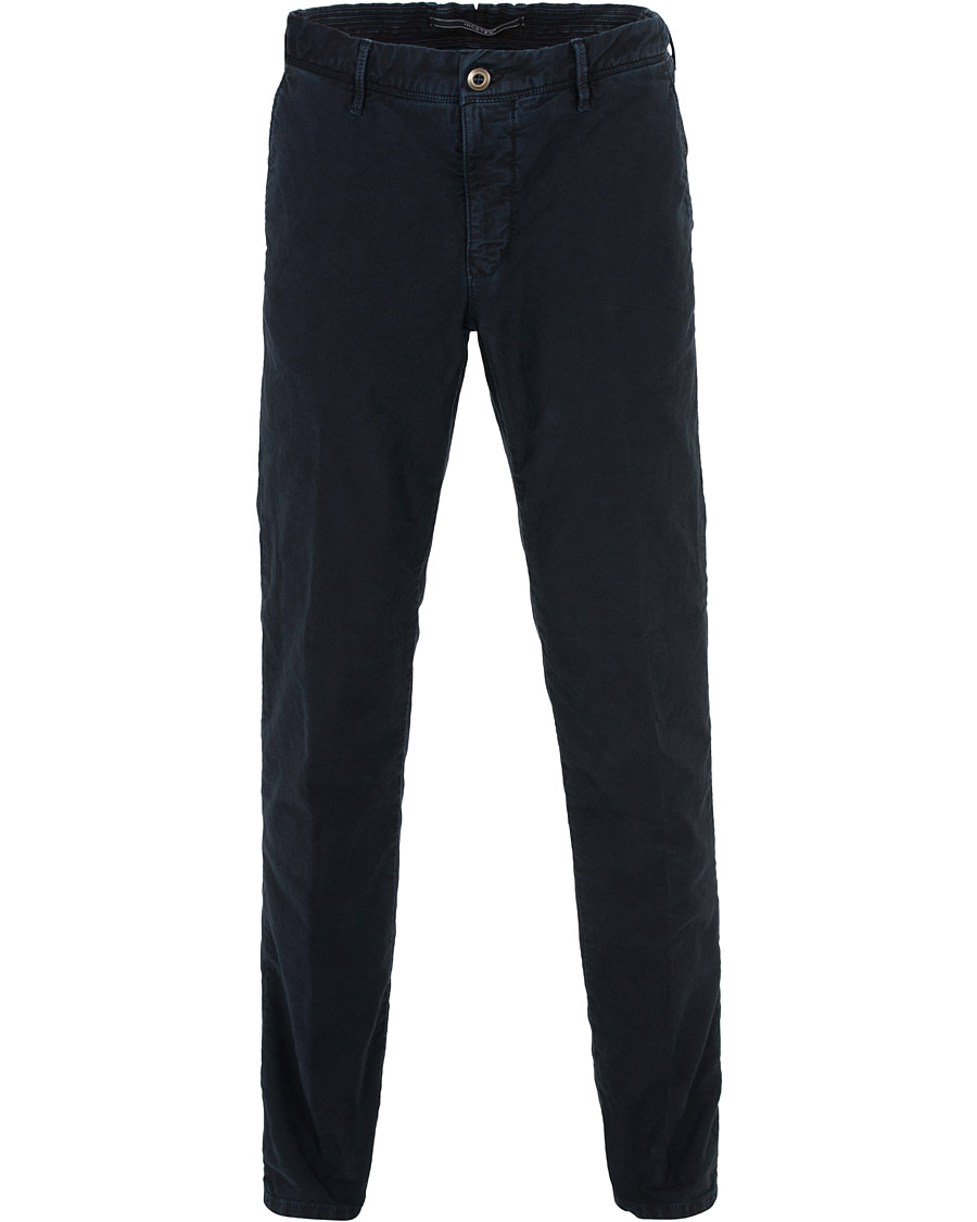 Mies | Housut | Incotex | Regular Fit Garment Dyed Washed Slacks Navy