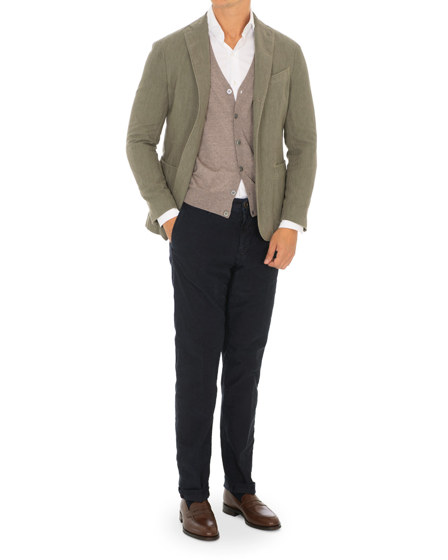 Mies | Housut | Incotex | Regular Fit Garment Dyed Washed Slacks Navy