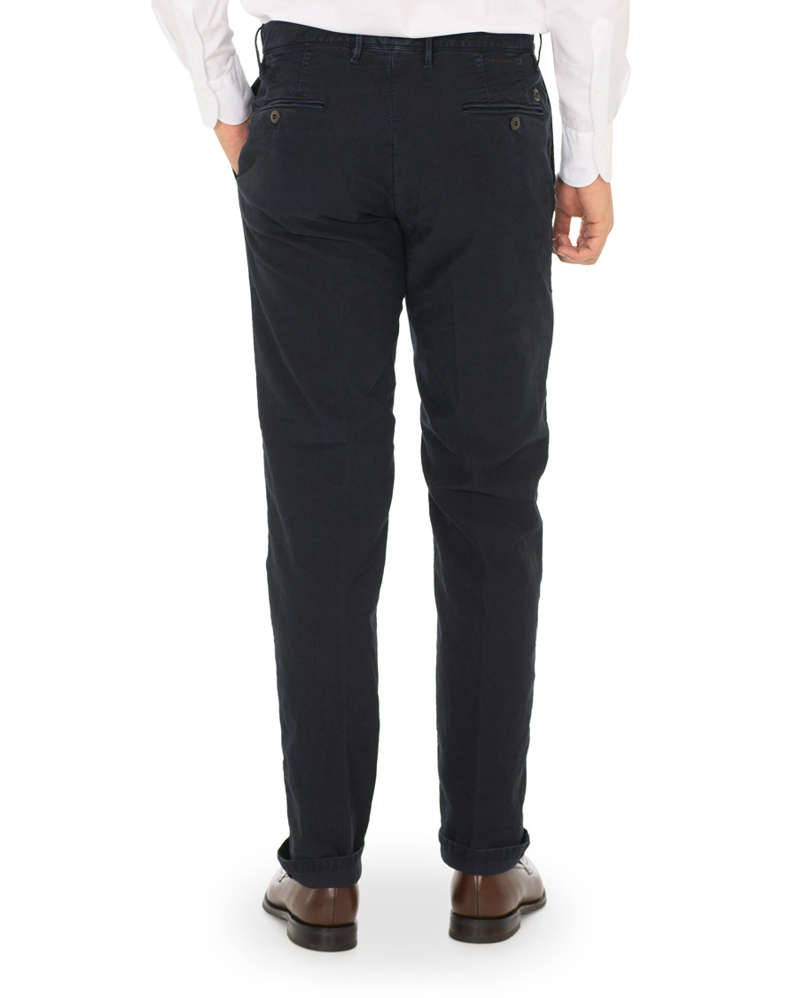 Mies | Housut | Incotex | Regular Fit Garment Dyed Washed Slacks Navy