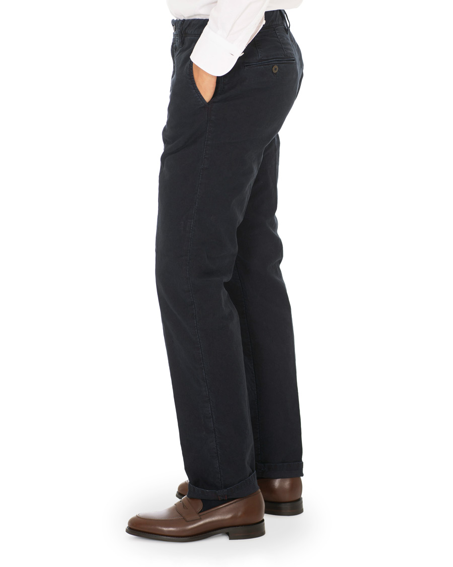 Mies | Housut | Incotex | Regular Fit Garment Dyed Washed Slacks Navy