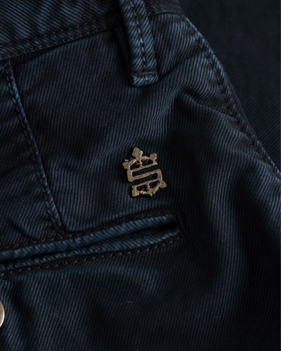 Mies | Housut | Incotex | Regular Fit Garment Dyed Washed Slacks Navy