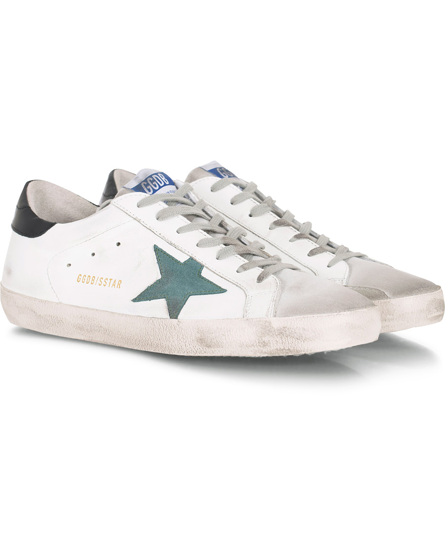 Mies | Golden Goose Deluxe Brand Green Star Superstar Sneaker White Calf | Golden Goose | Deluxe Brand Green Star Superstar Sneaker White Calf