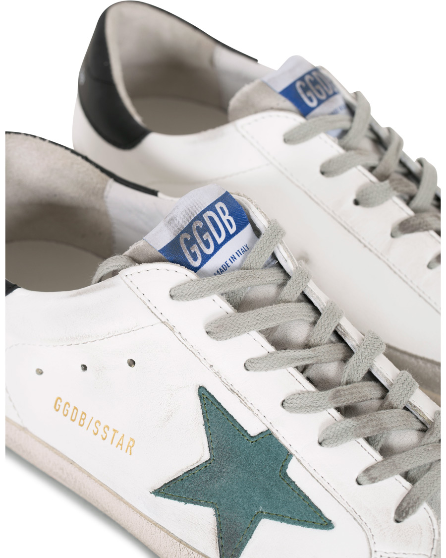 Mies | Golden Goose Deluxe Brand Green Star Superstar Sneaker White Calf | Golden Goose | Deluxe Brand Green Star Superstar Sneaker White Calf