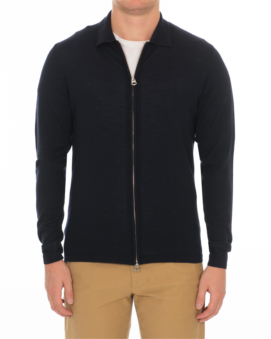 Mies | Puserot | J.Lindeberg | Nyle Full Zip Merino Navy