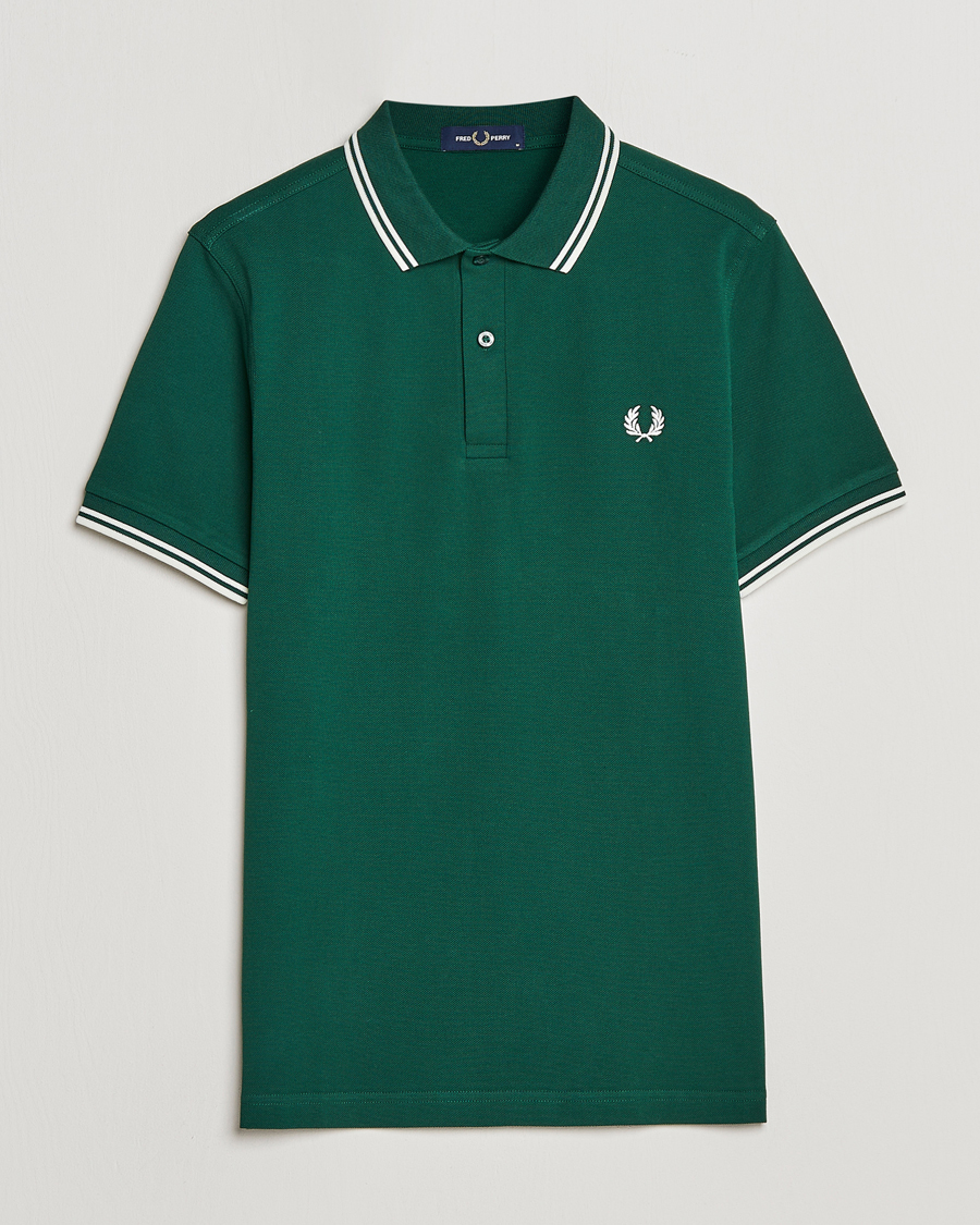 Mies |  | Fred Perry | Twin Tipped Polo Shirt Ivy/Snow White