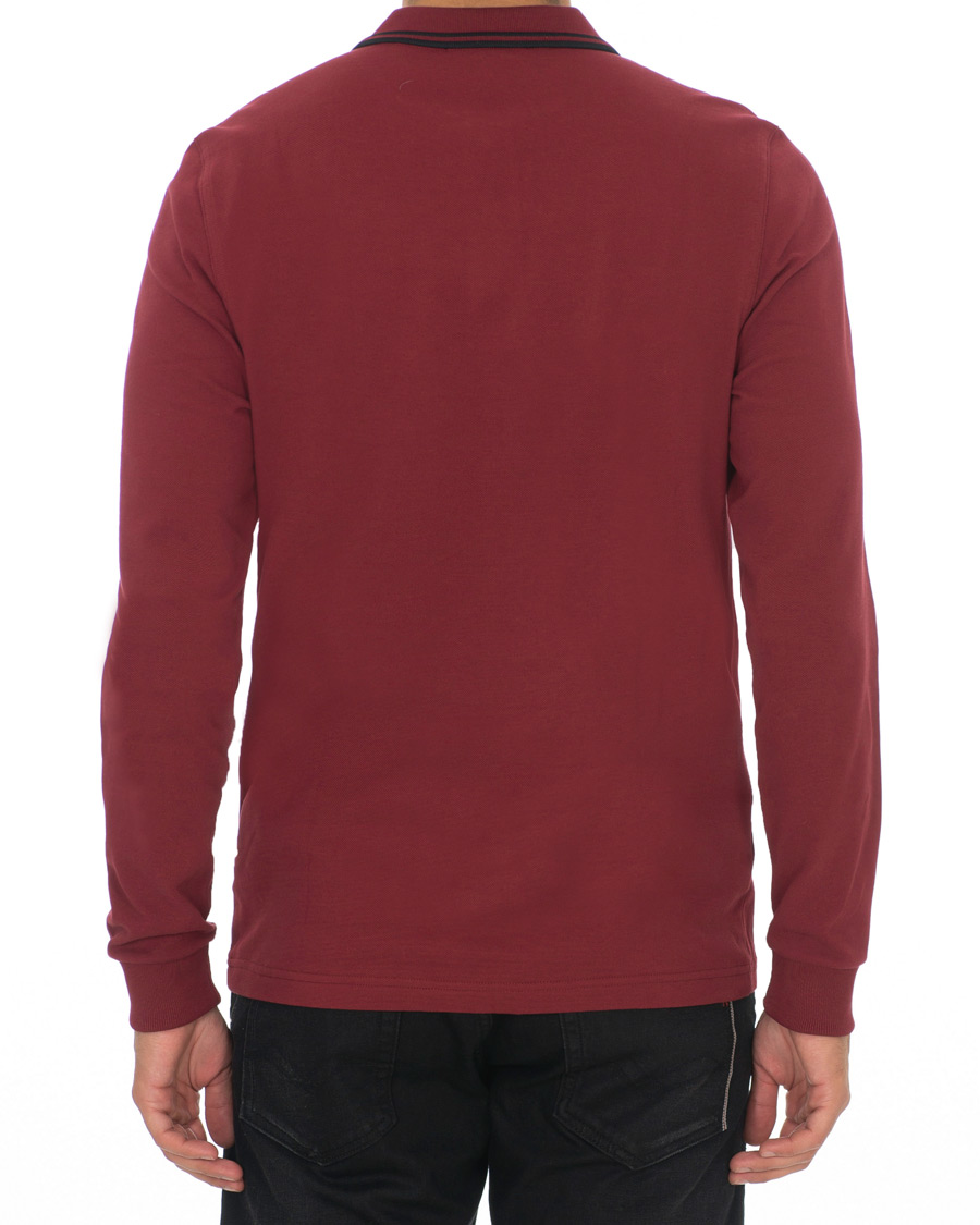Mies | Puserot | Fred Perry | Slim Fit Long Sleeve Polo Twin Tip Wine Red