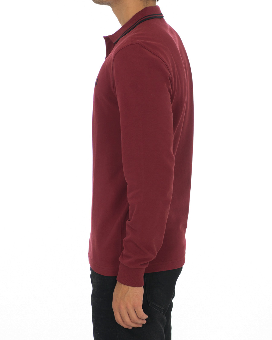 Mies | Puserot | Fred Perry | Slim Fit Long Sleeve Polo Twin Tip Wine Red